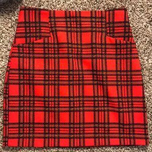 Red Plaid Skirt